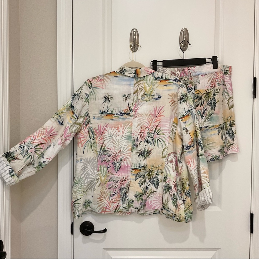 Johnny Was Tropical Linen Jacket & Shorts Set Size M, EUC - Picture 4 of 10